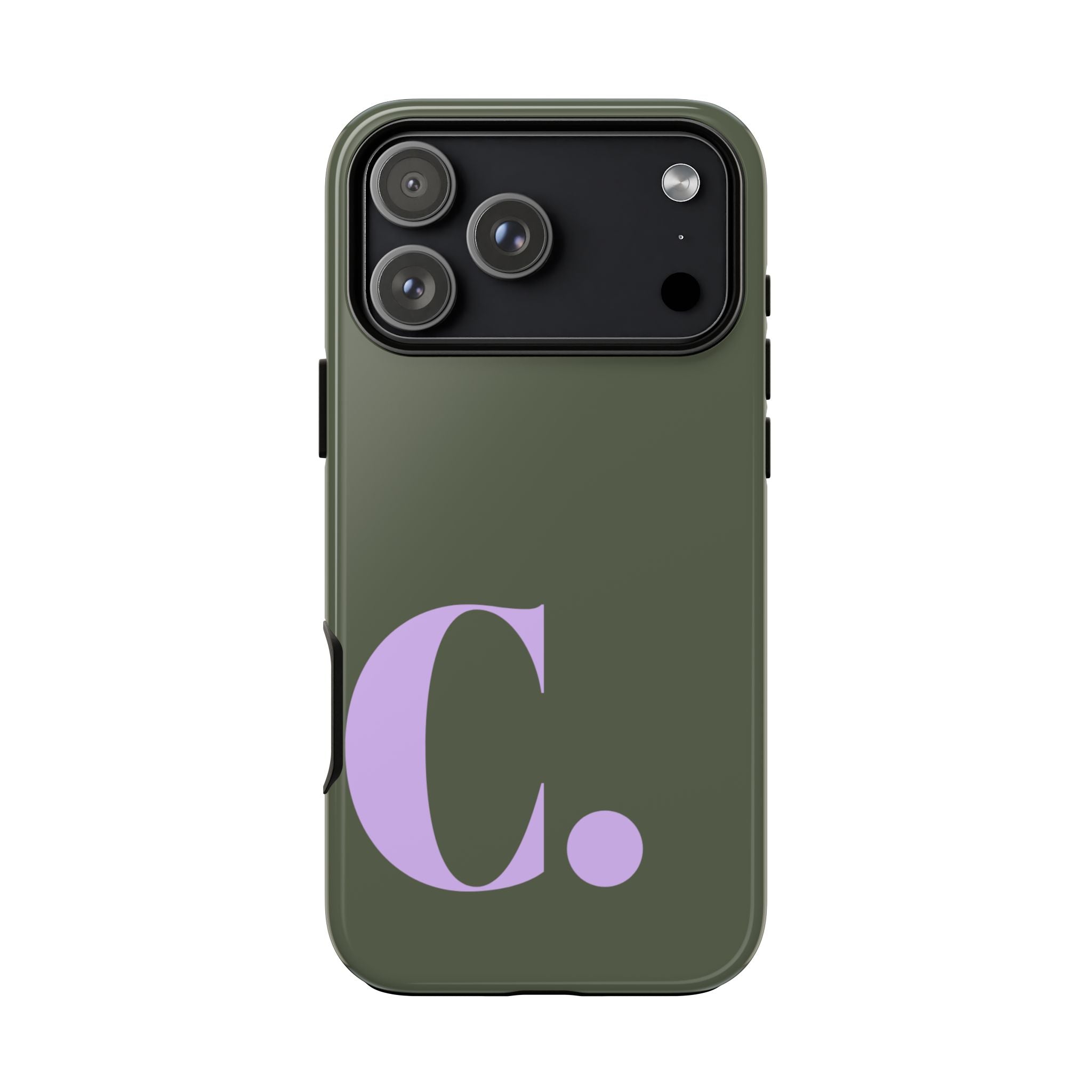 PERSONALIZED NAME CUSTOM GREEN & LILAC INITIAL PHONE CASE