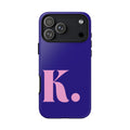PERSONALIZED NAME CUSTOM ROYAL BLUE INITIAL PHONE CASE