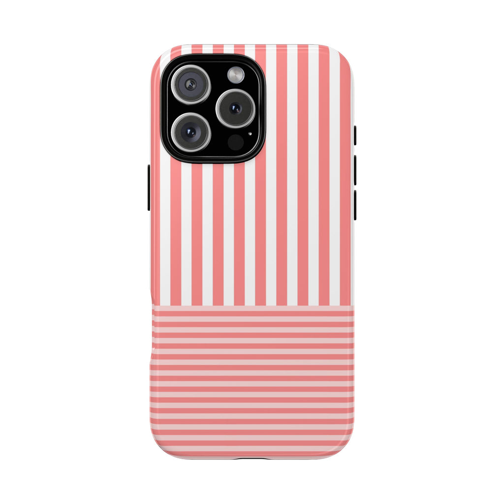 PARLOR STRIPES CORAL PHONE CASE