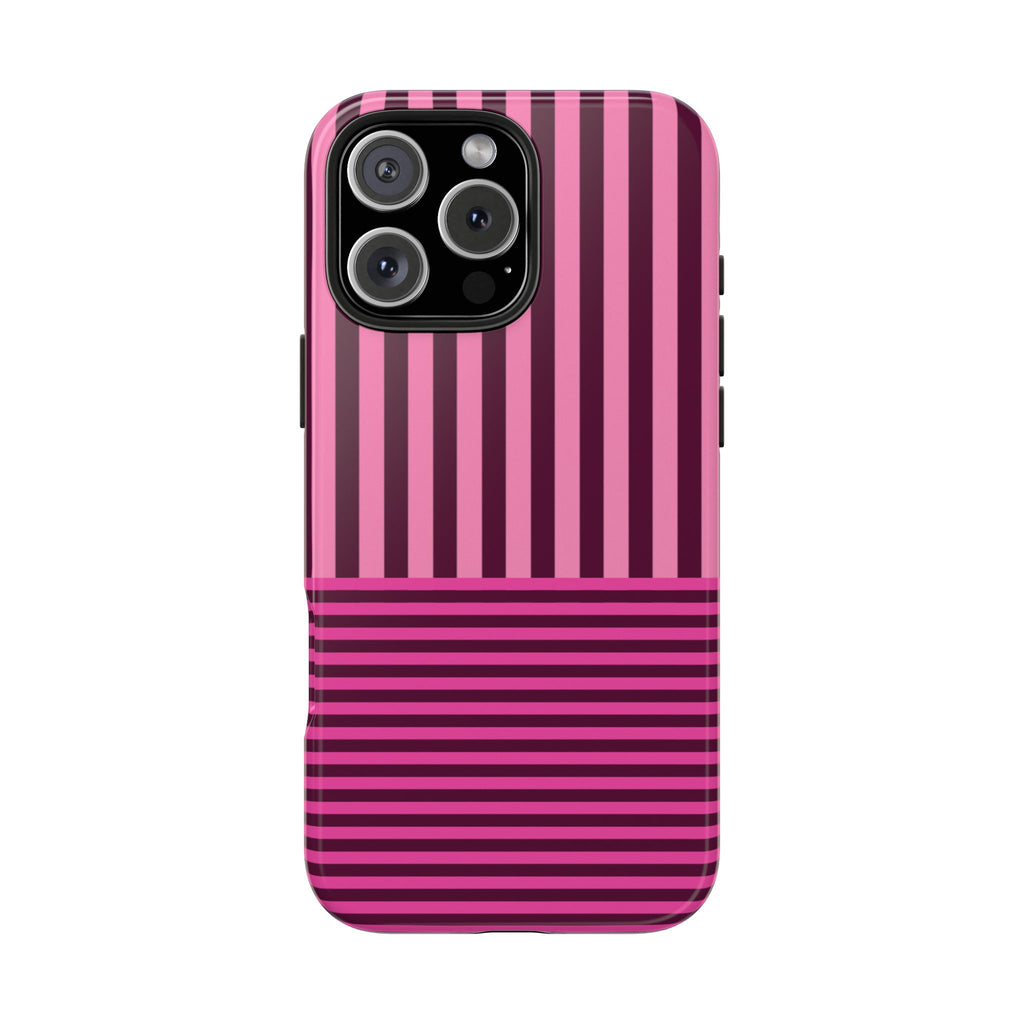PARLOR STRIPES RASPBERRY PHONE CASE