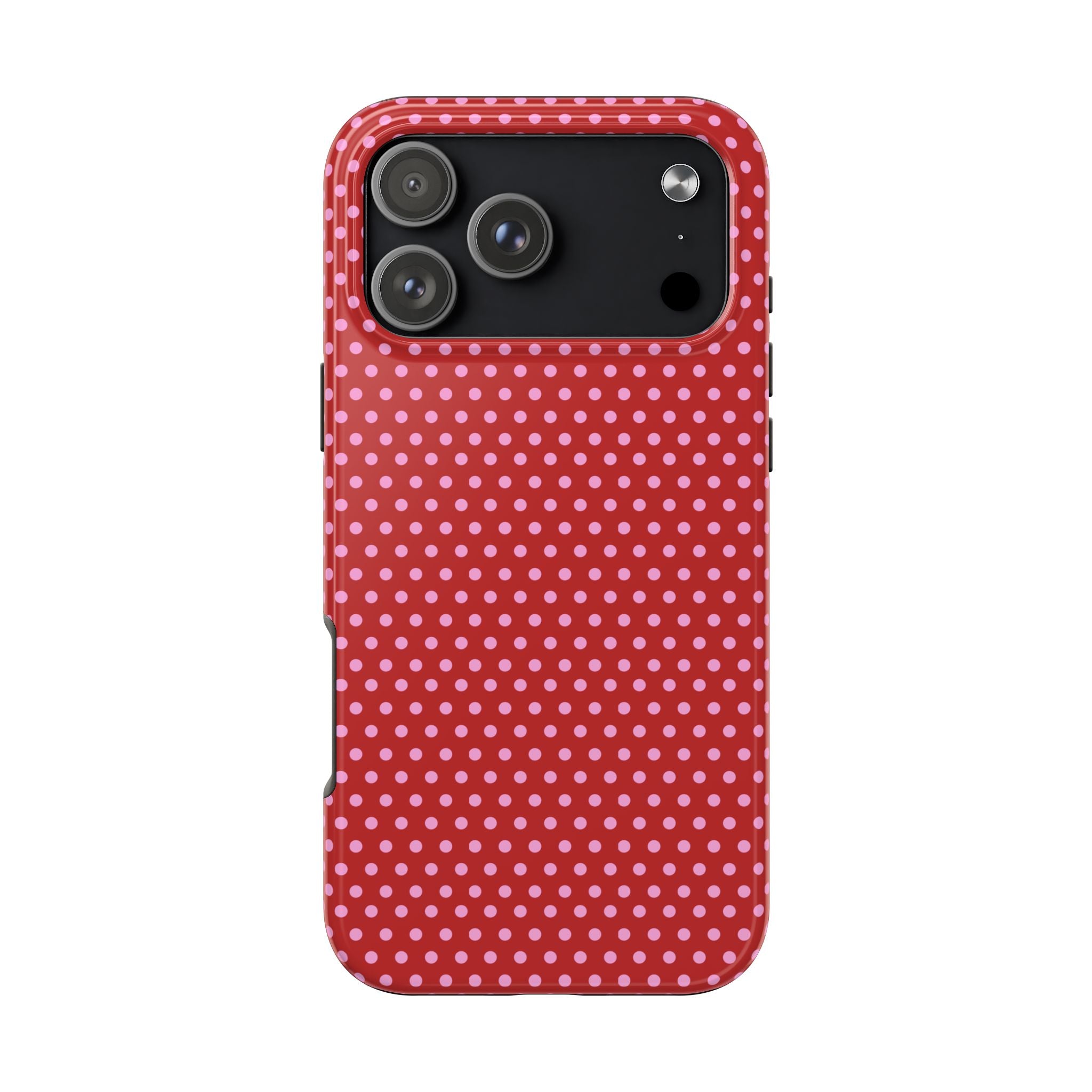 RED PINK POLKA DOTS PHONE CASE