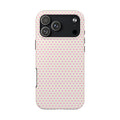 BEIGE PINK POLKA DOTS PHONE CASE