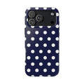 NAVY POPPY POLKA DOTS PHONE CASE