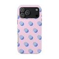 PINK & BLUE POPPY POLKA DOTS PHONE CASE