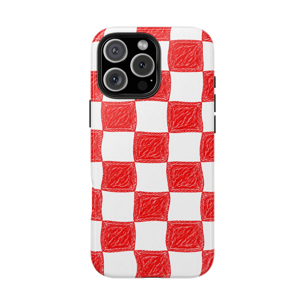 RED CHECKERED PHONE CASE