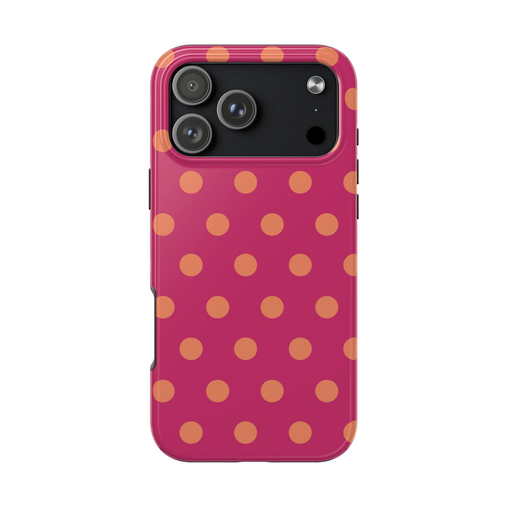 TANGERINE POLKA DOTS PHONE CASE