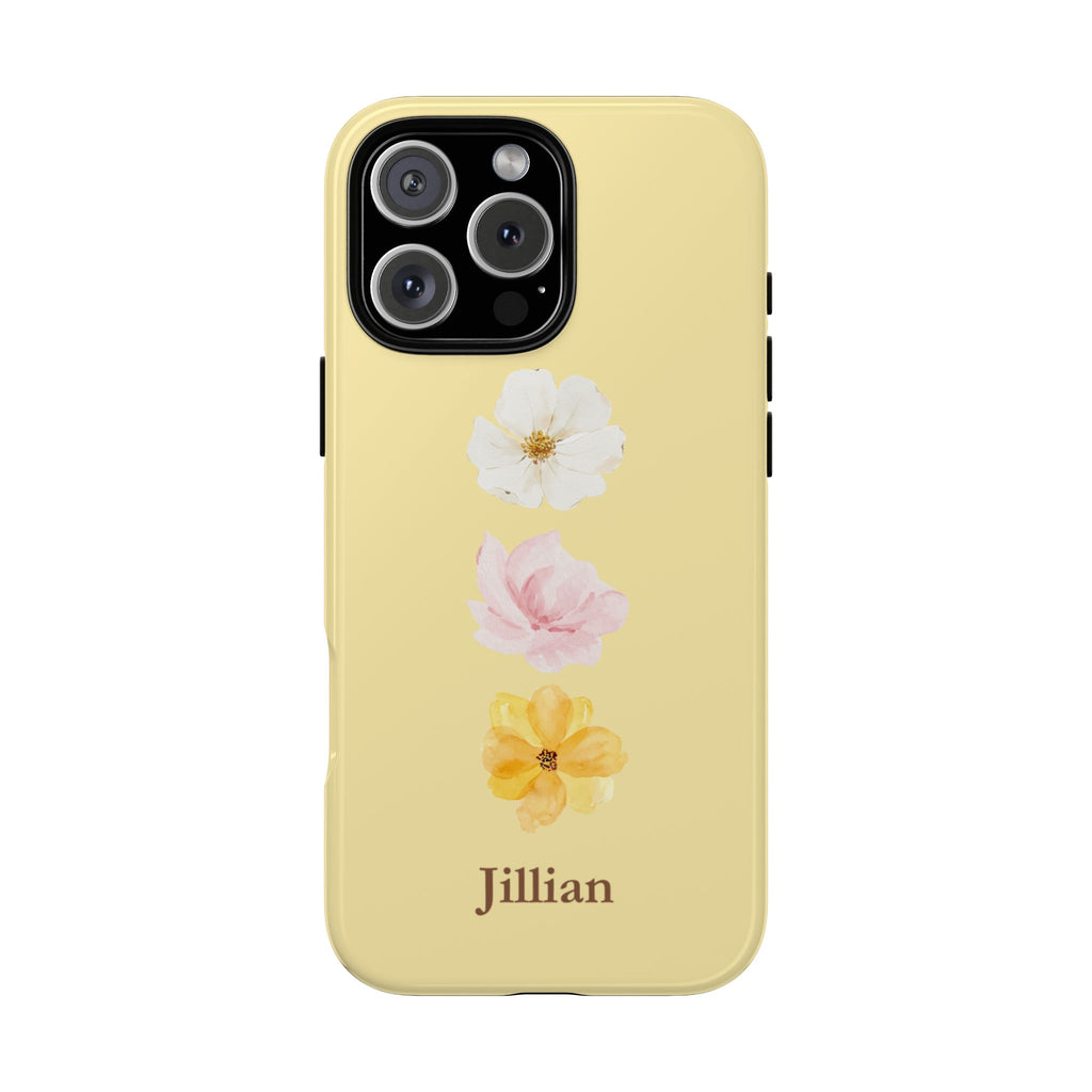 PERSONALIZED YELLOW FLOWER NAME CUSTOM PHONE CASE