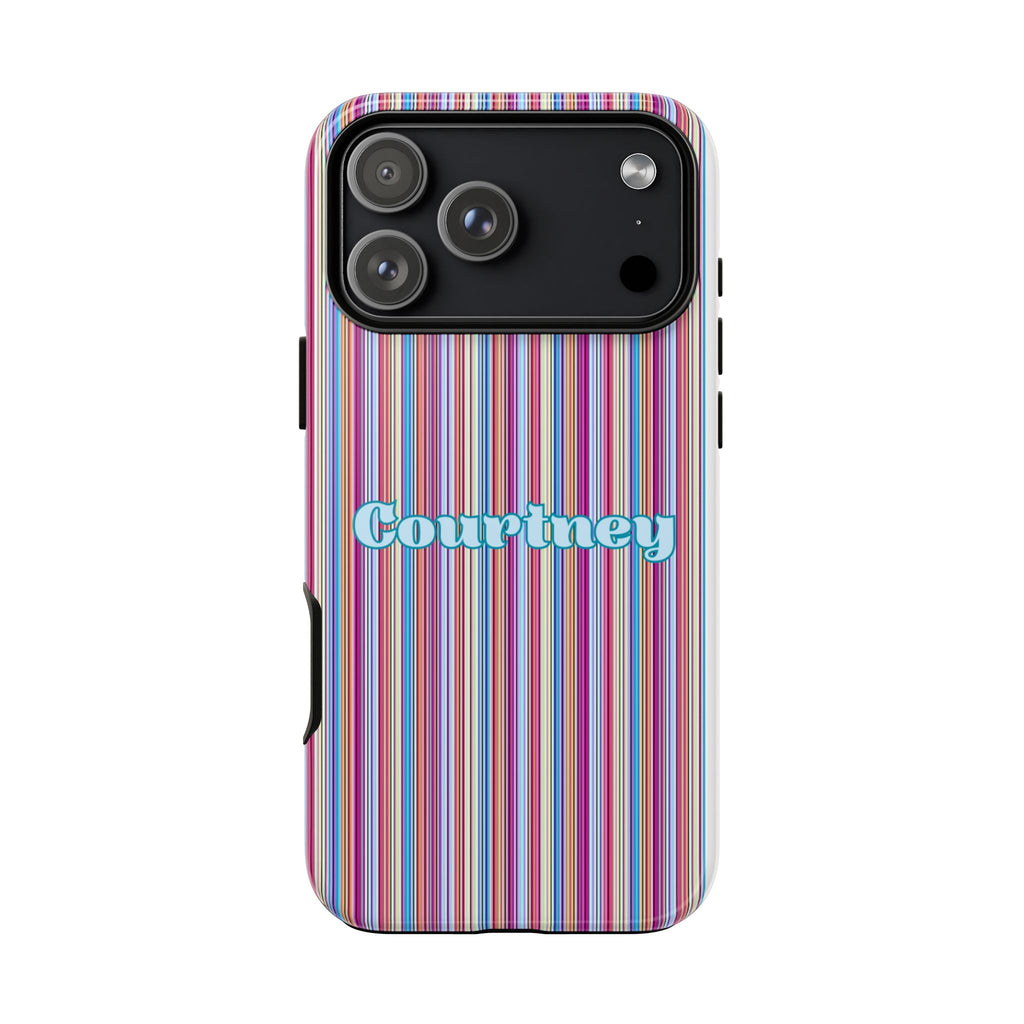 PERSONALIZED VINTAGE STRIPES NAME CUSTOM PHONE CASE