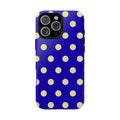 ROYAL BLUE & YELLOW POLKA DOTS PHONE CASE