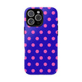 ROYAL BLUE & PINK POLKA DOTS PHONE CASE