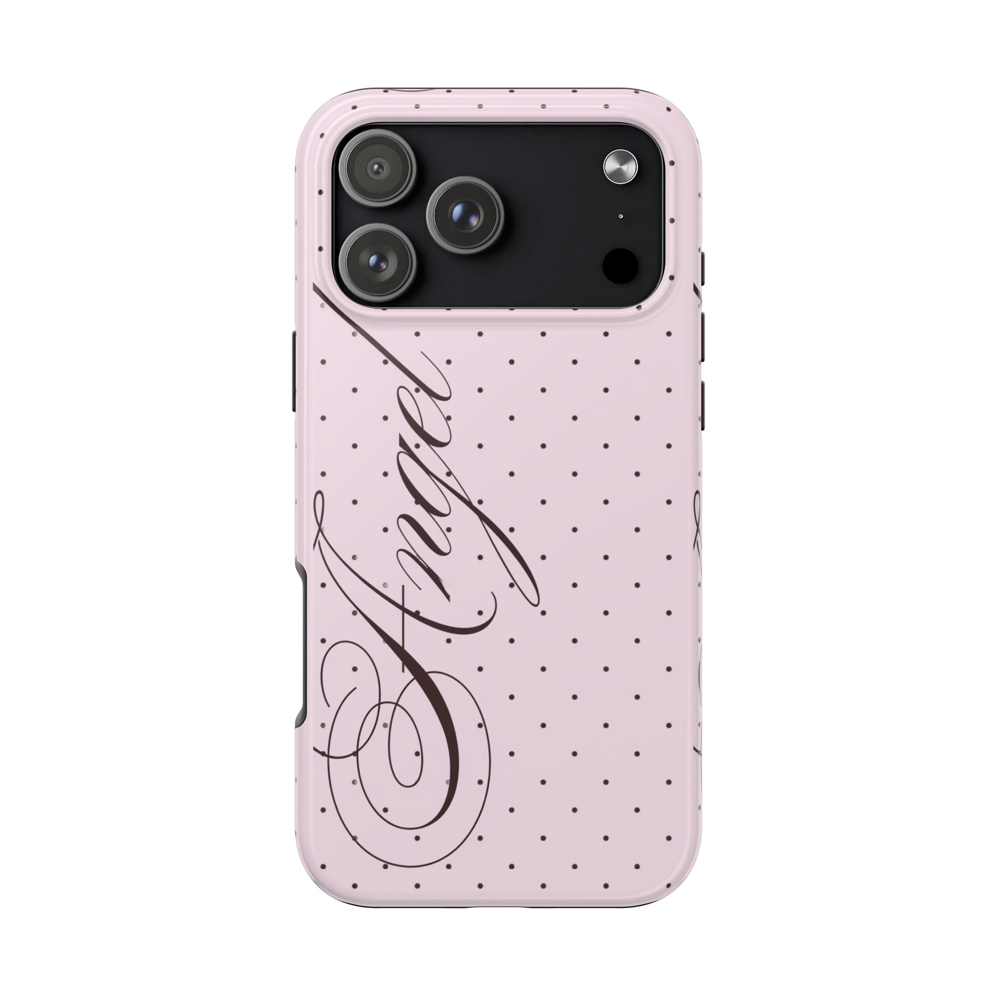 ANGEL PINK POLKA DOTS COQUETTE PHONE CASE