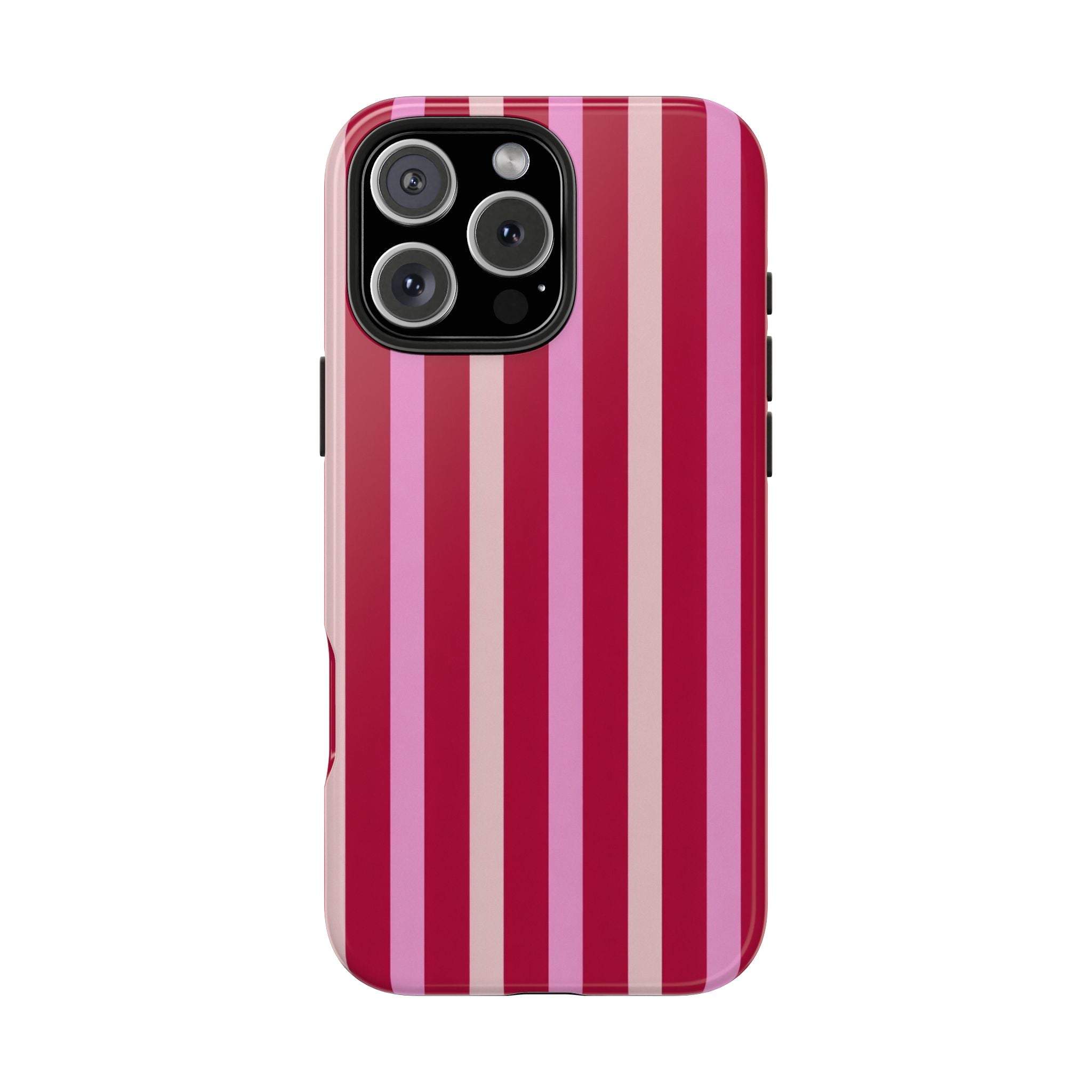 BERRY BLUSH STRIPES PHONE CASE