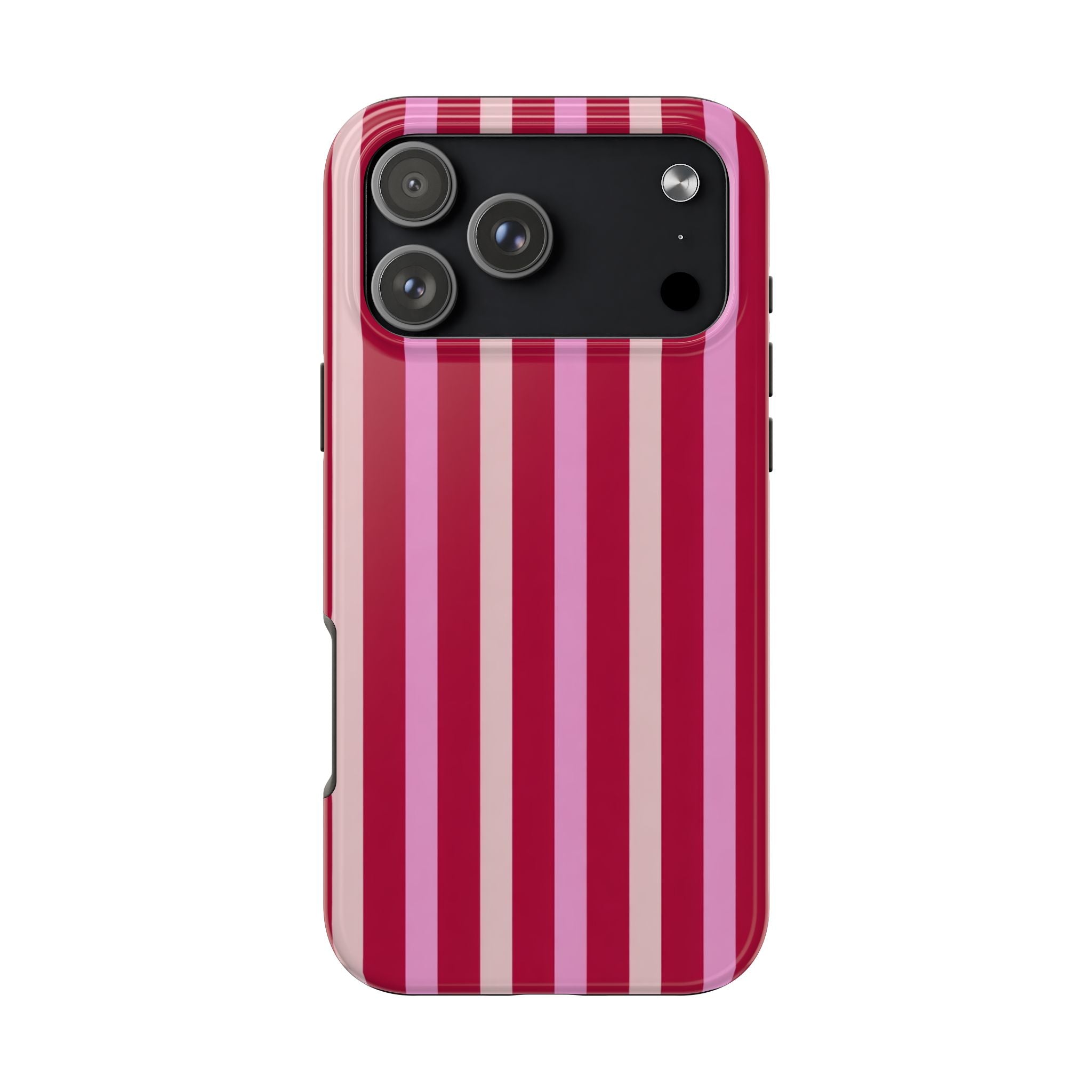 BERRY BLUSH STRIPES PHONE CASE