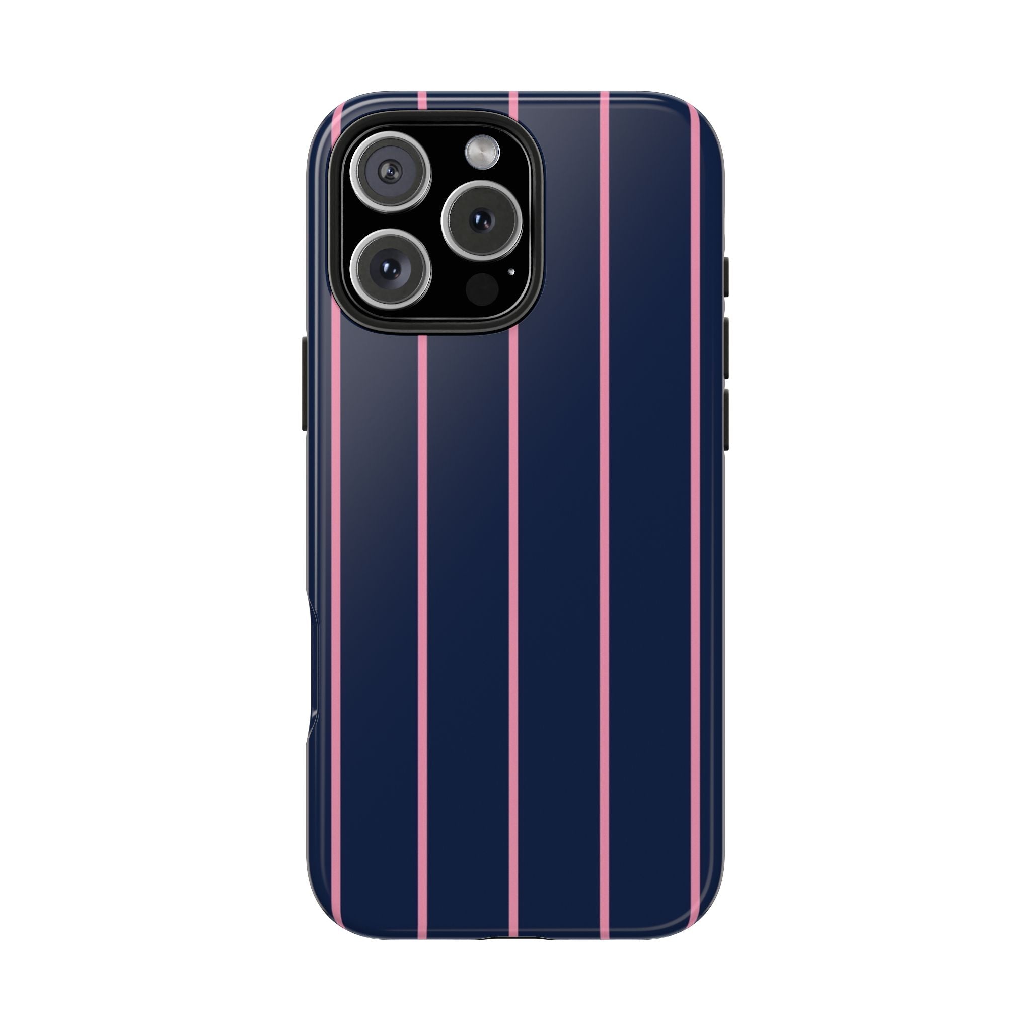 NAVY PETAL ROSE MINIMALIST STRIPES PHONE CASE