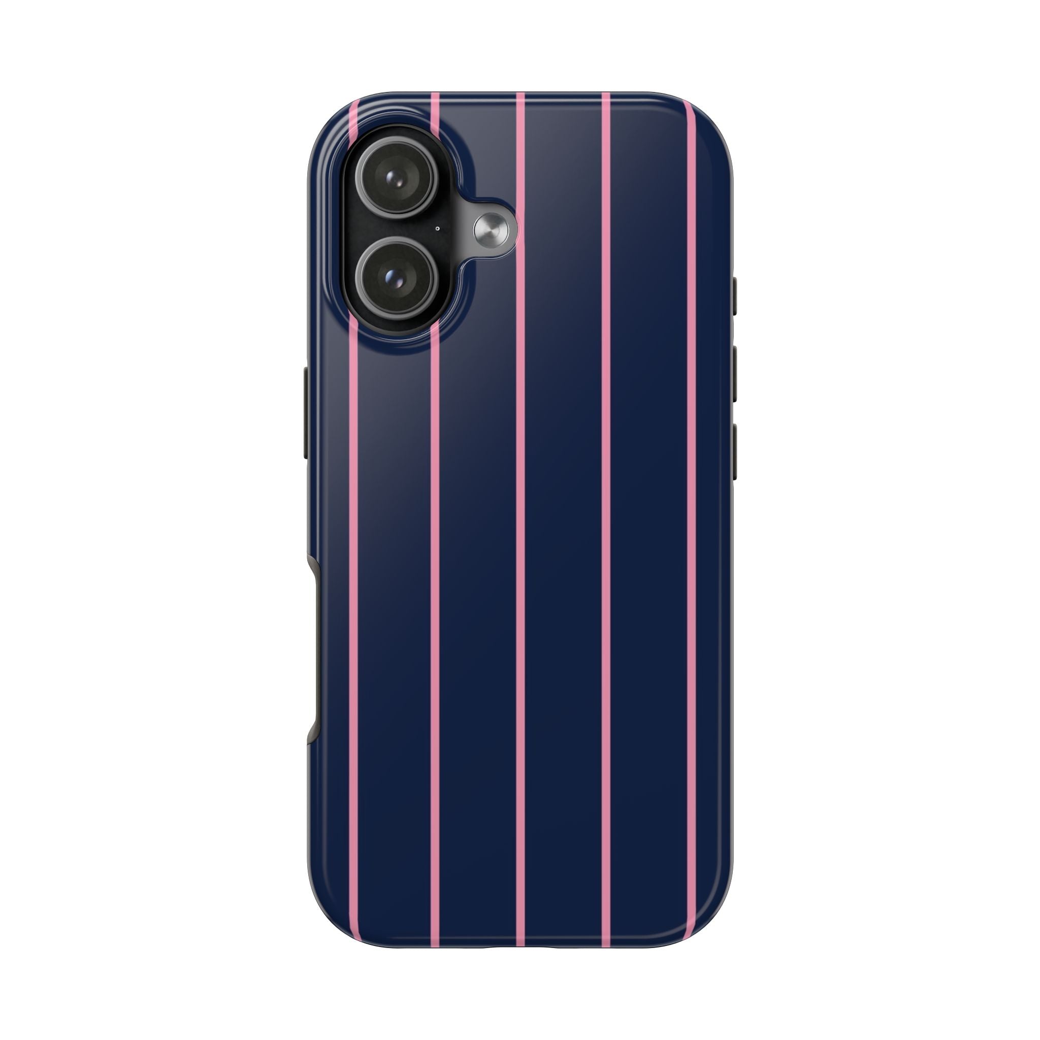 NAVY PETAL ROSE MINIMALIST STRIPES PHONE CASE