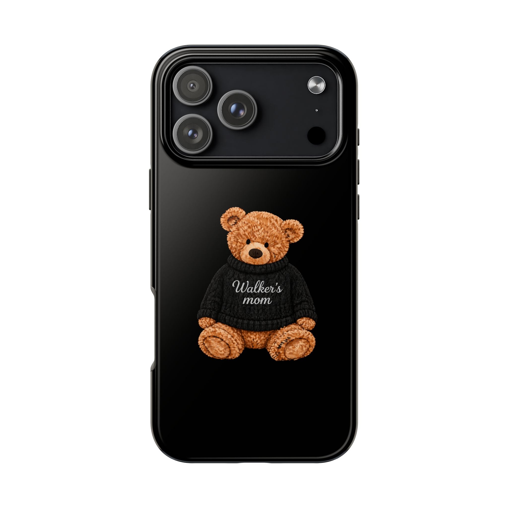PERSONALIZED BLACK TEDDY BEAR NAME PHONE CASE