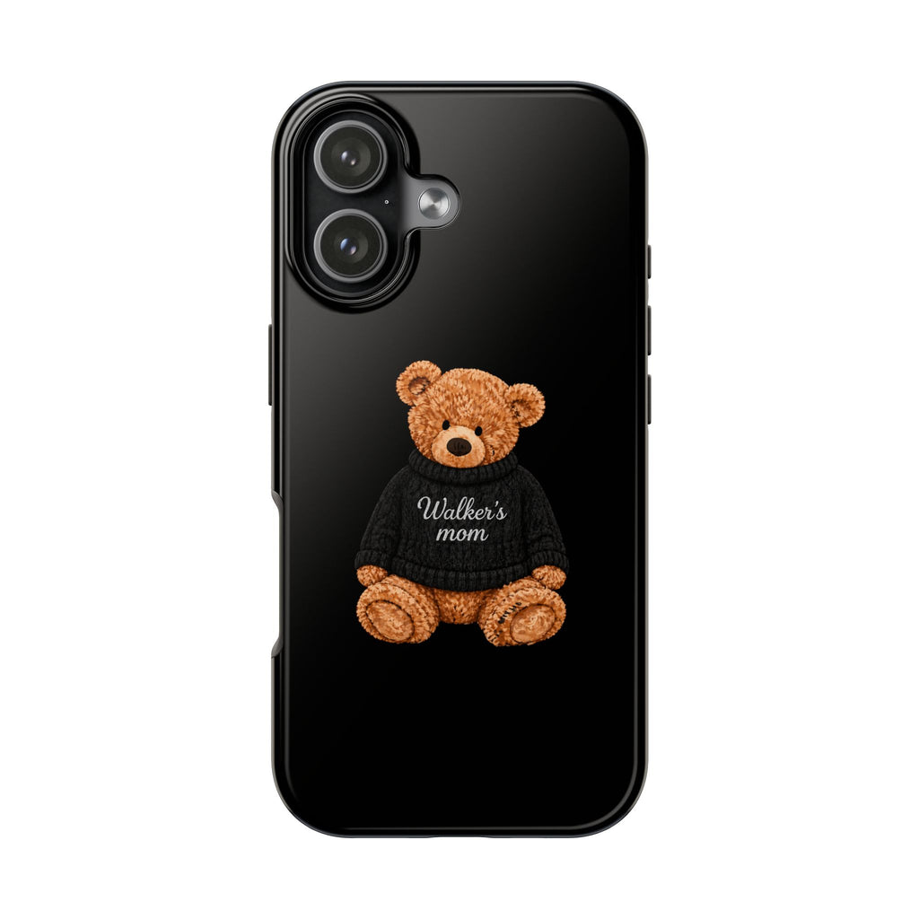 PERSONALIZED BLACK TEDDY BEAR NAME PHONE CASE