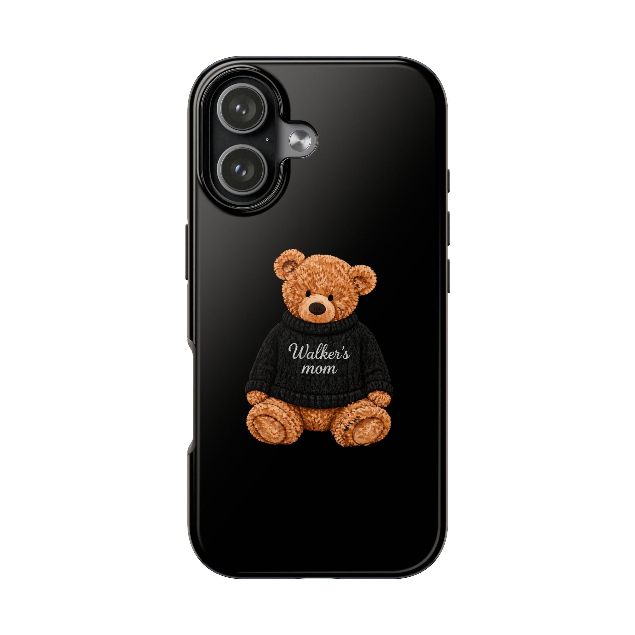 PERSONALIZED BLACK TEDDY BEAR NAME PHONE CASE