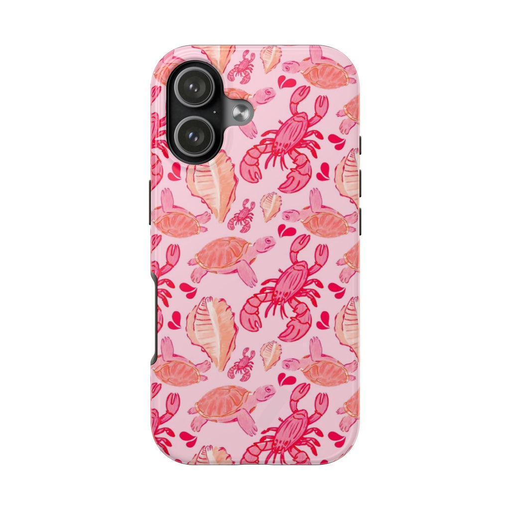 PINK LOBSTER BY THE SEA PHONE CASE