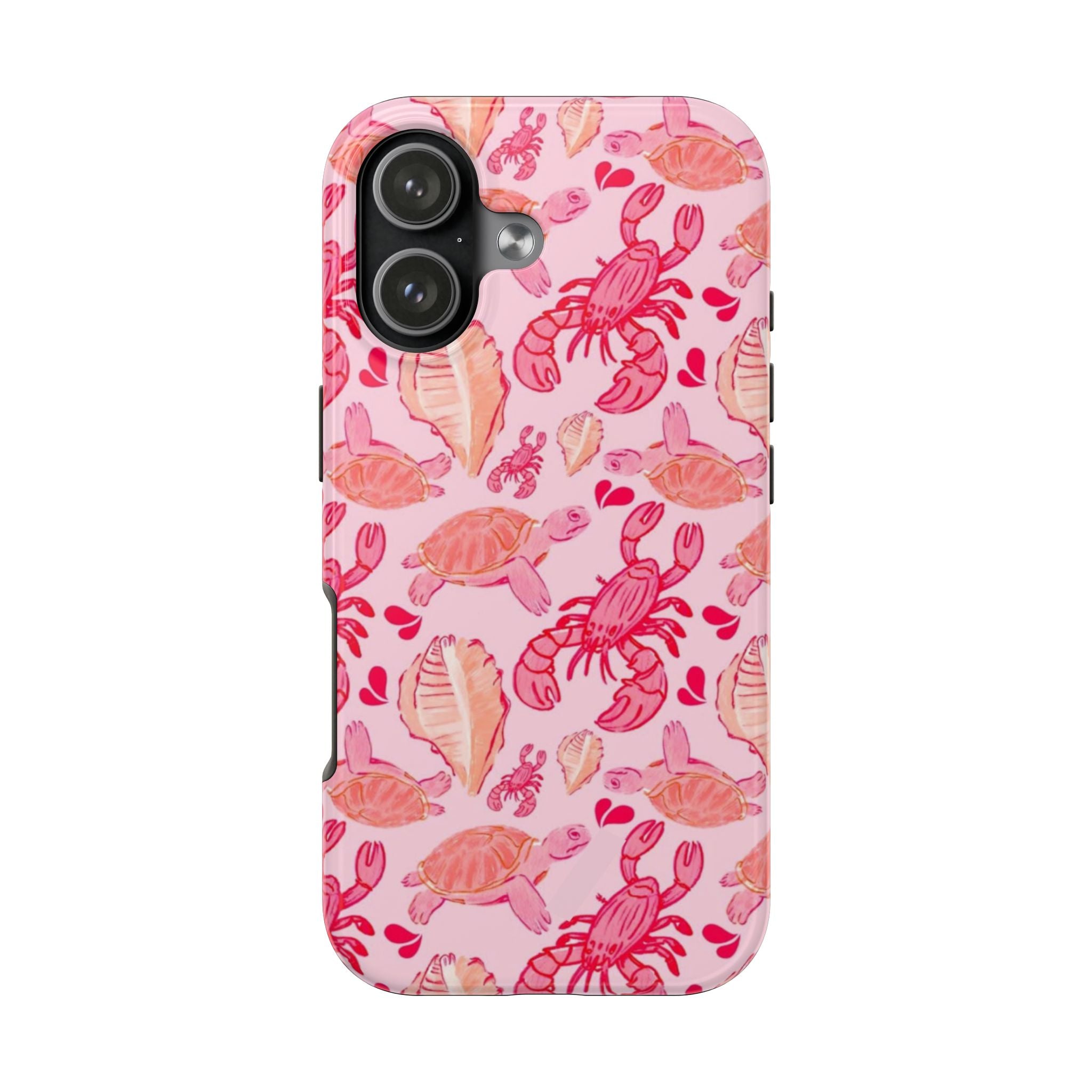 PINK LOBSTER BY THE SEA PHONE CASE