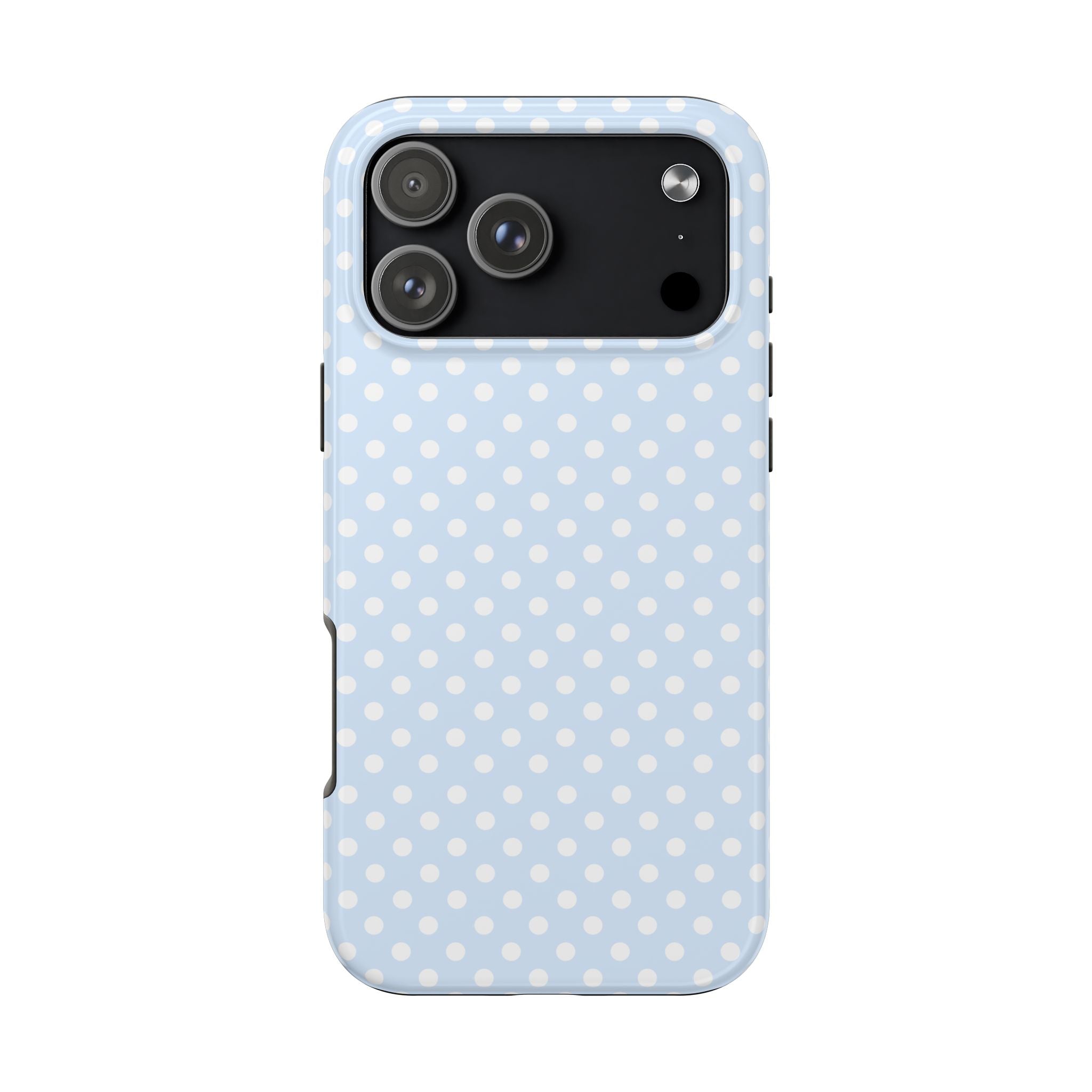 PASTEL BLUE WHITE POLKA DOTS PHONE CASE