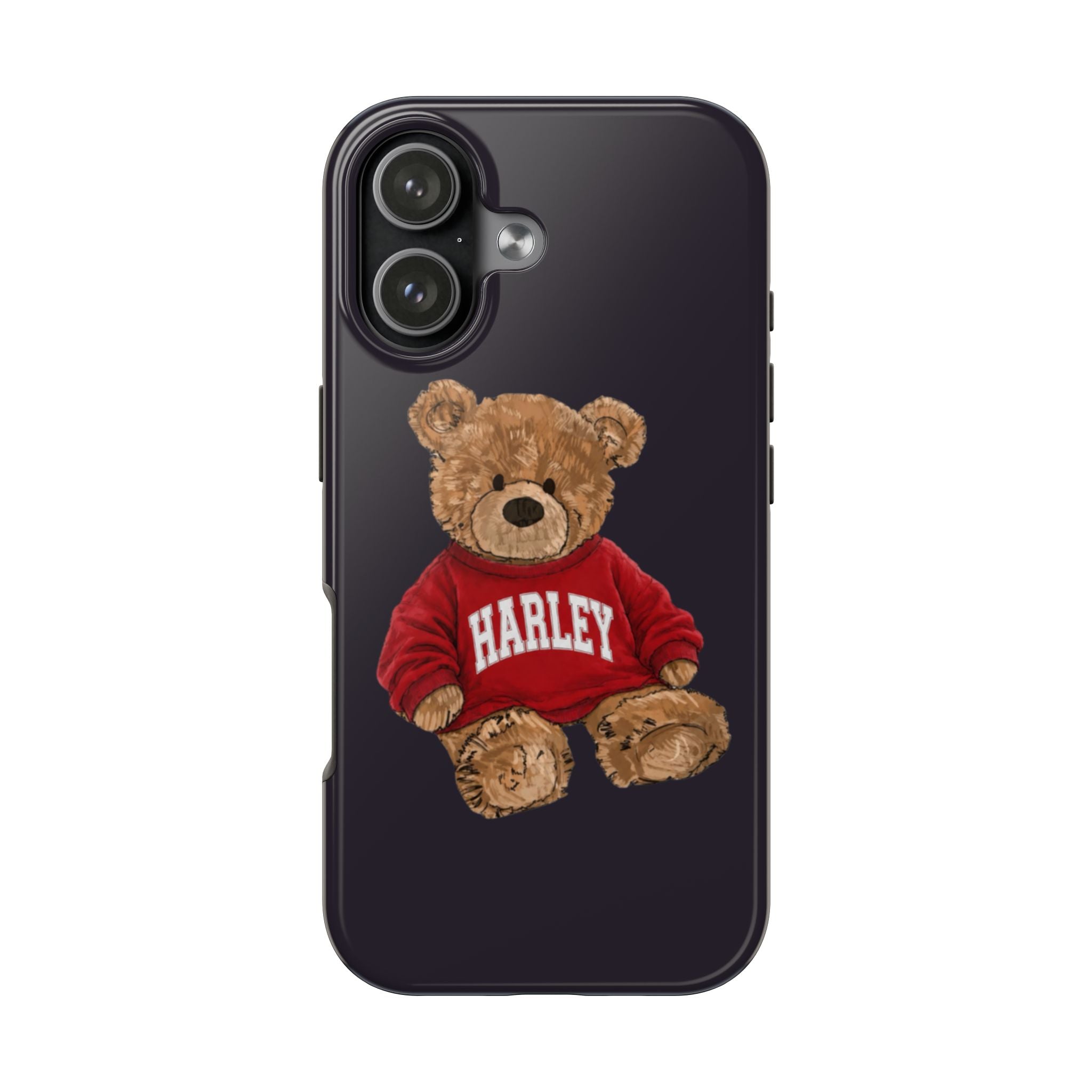PERSONALIZED RED VARSITY SWEATER CUSTOM TEDDY BEAR NAME PHONE CASE