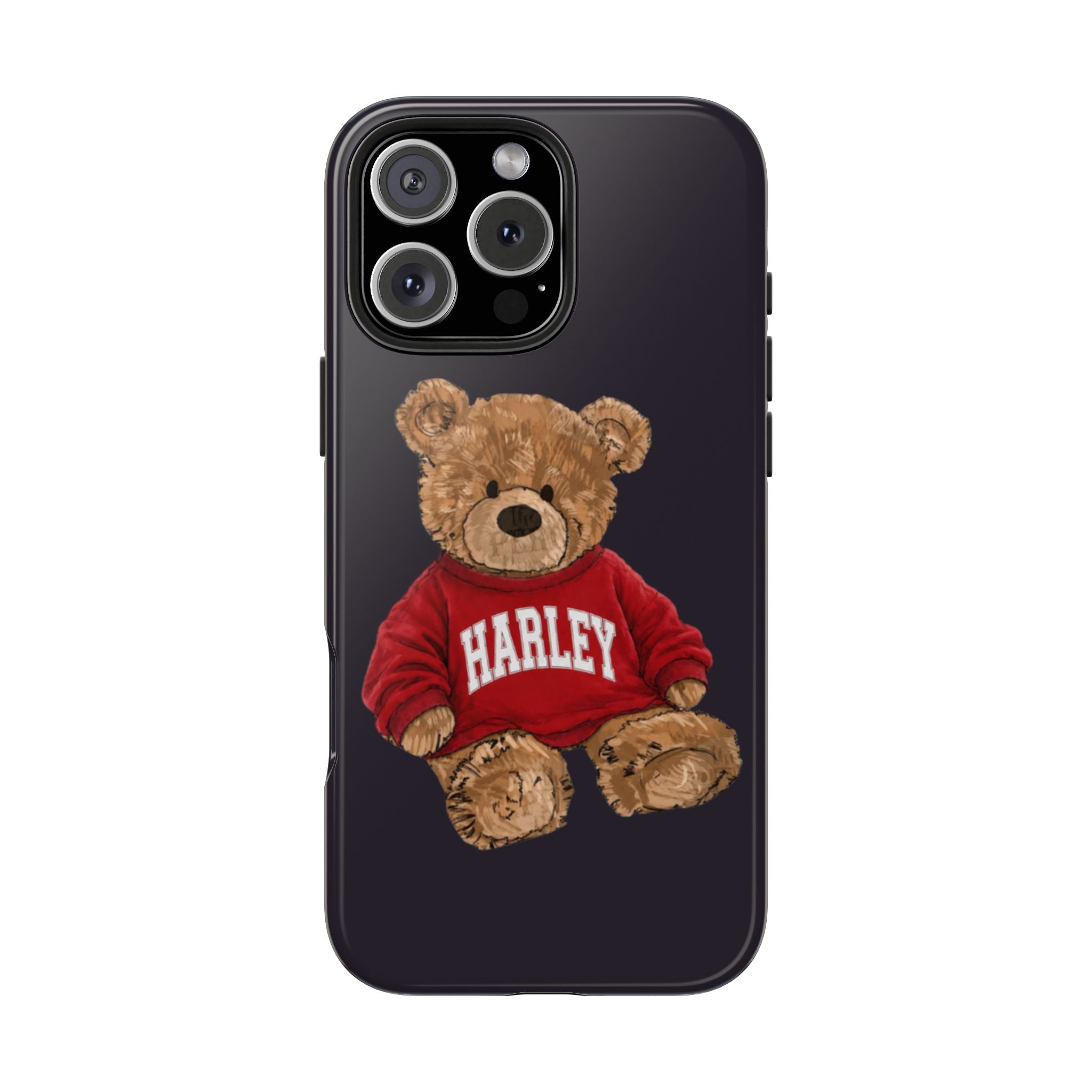 PERSONALIZED RED VARSITY SWEATER CUSTOM TEDDY BEAR NAME PHONE CASE