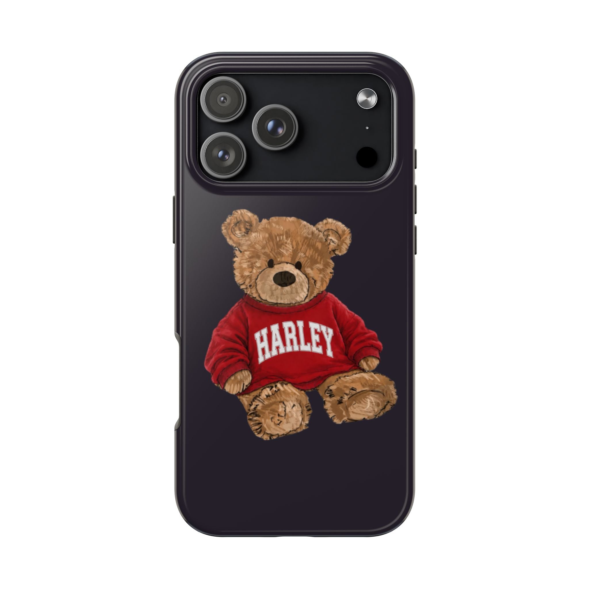 PERSONALIZED RED VARSITY SWEATER CUSTOM TEDDY BEAR NAME PHONE CASE