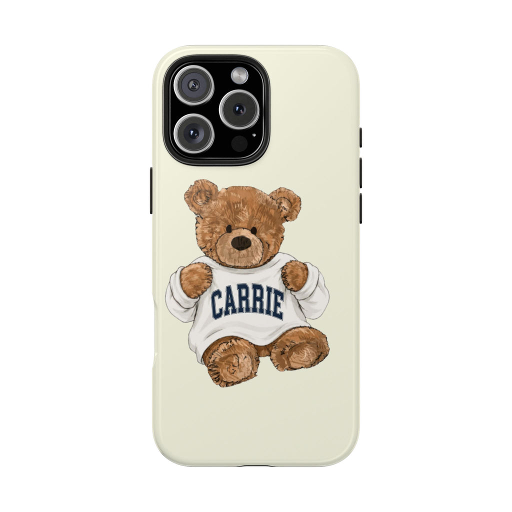 PERSONALIZED VARSITY SWEATER IVORY CUSTOM TEDDY BEAR NAME PHONE CASE