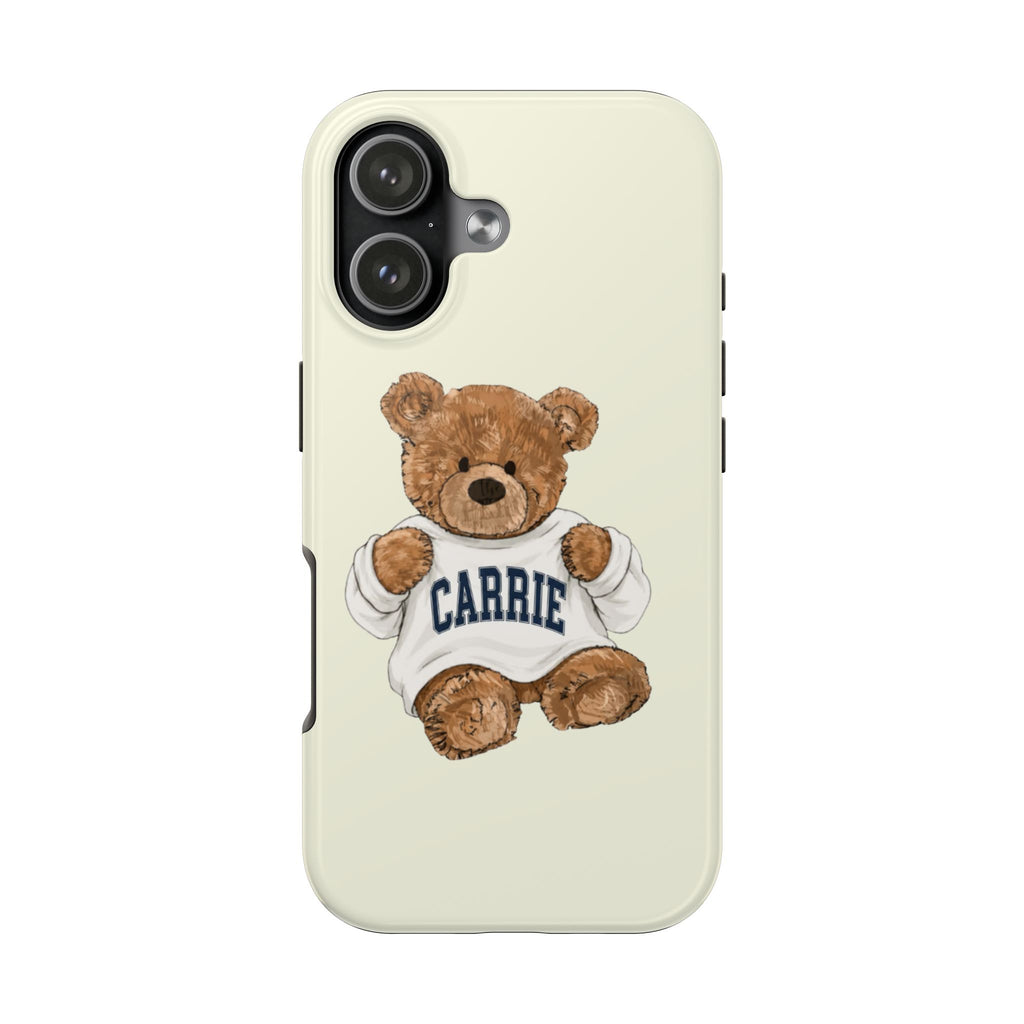 PERSONALIZED VARSITY SWEATER IVORY CUSTOM TEDDY BEAR NAME PHONE CASE