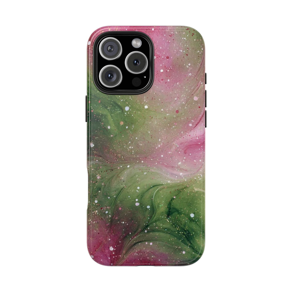 PINK & GREEN WHIMSY SWIRL PHONE CASE