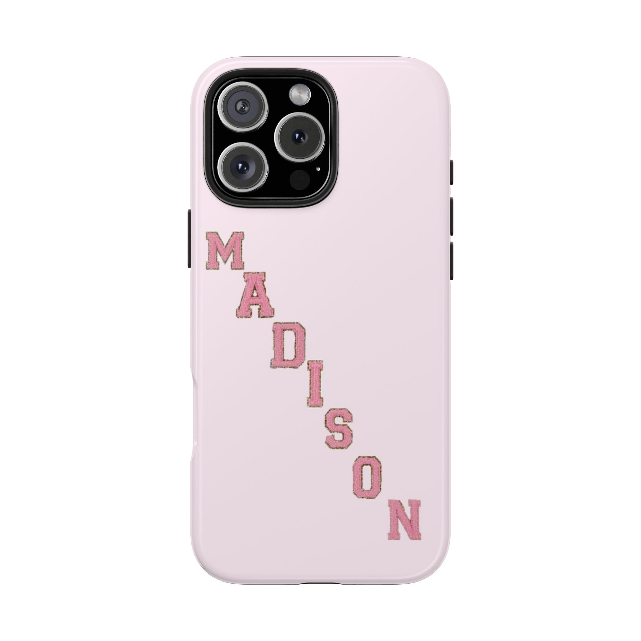 PERSONALIZED PINK DIAGONAL LETTERS CUSTOM NAME PHONE CASE