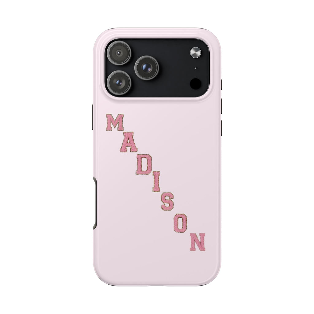 PERSONALIZED PINK DIAGONAL LETTERS CUSTOM NAME PHONE CASE