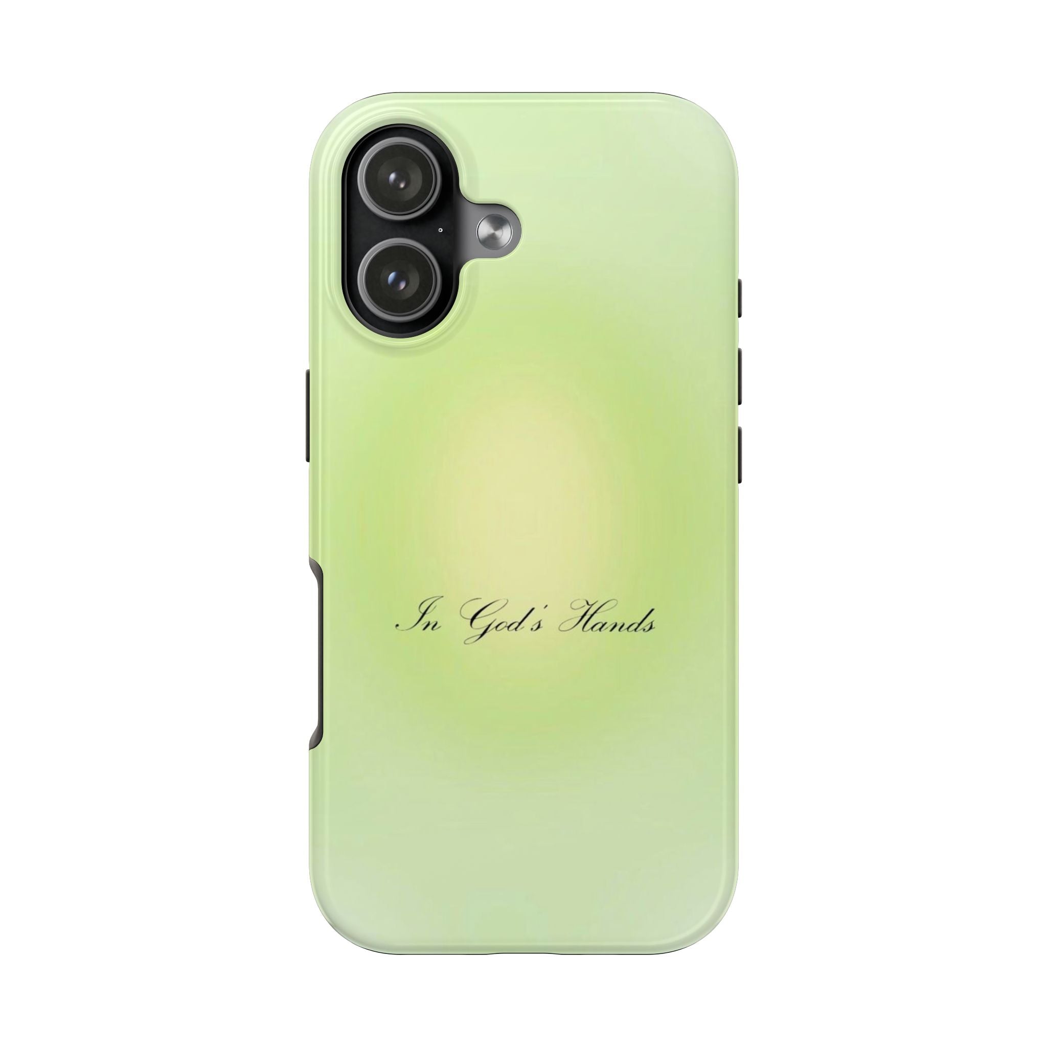 LIME GREEN AURA IN GOD'S HANDS PHONE CASE