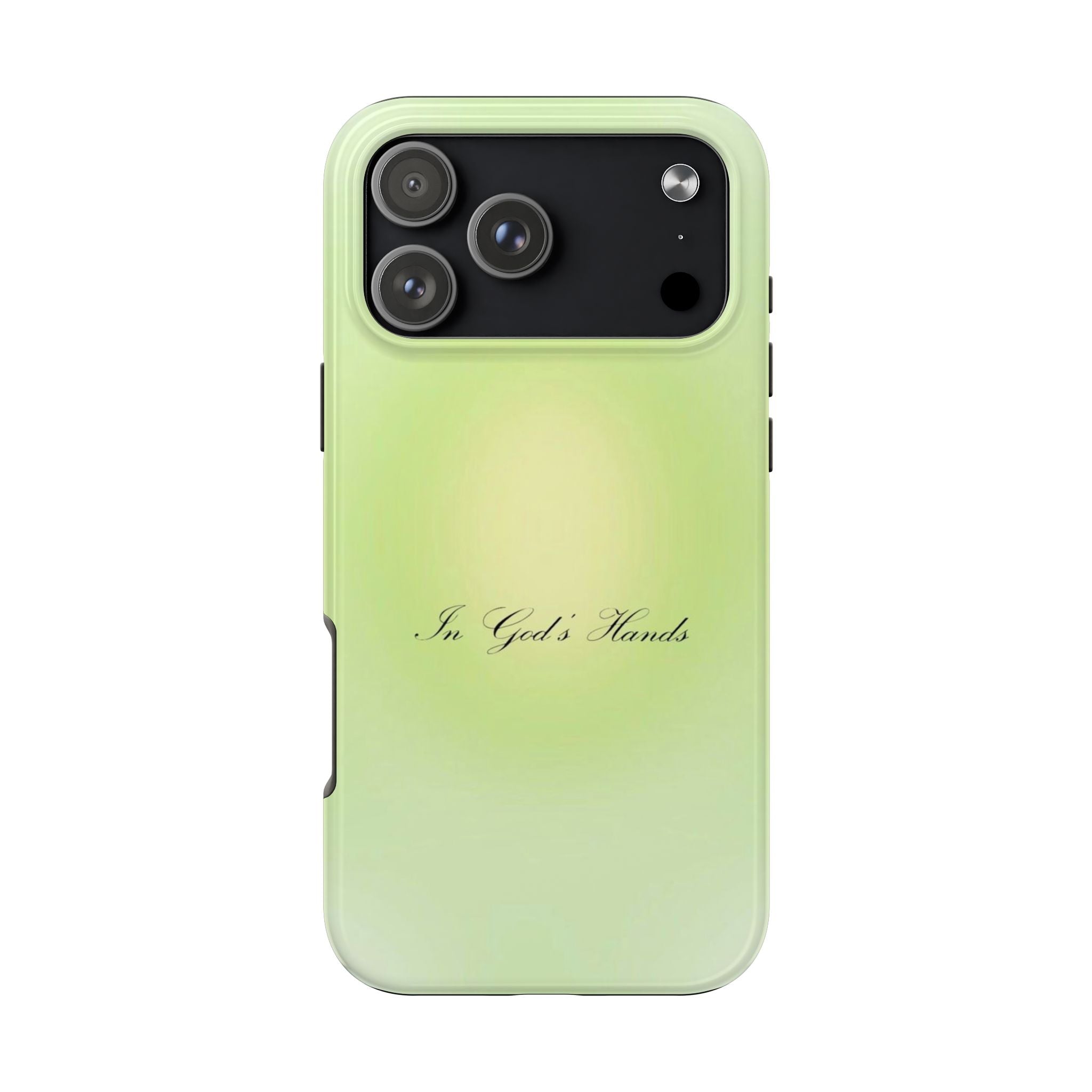 LIME GREEN AURA IN GOD'S HANDS PHONE CASE