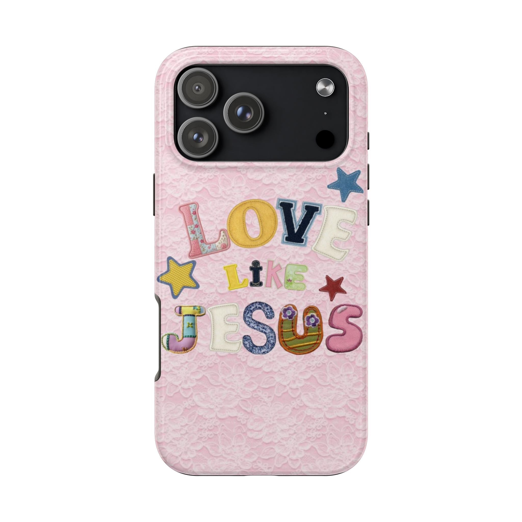 PINK LACE LOVE LIKE JESUS PHONE CASE
