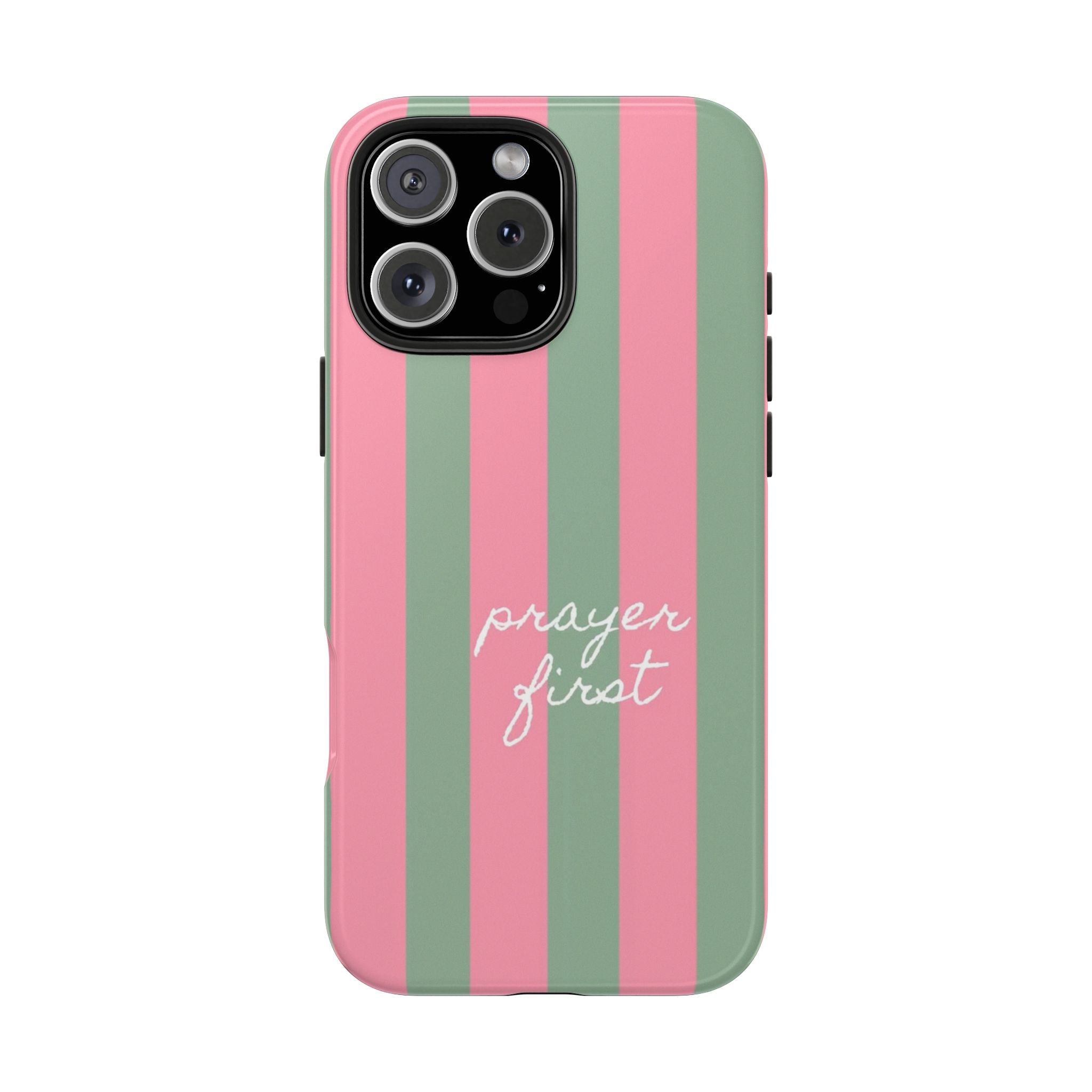 PRAYER FIRST STRIPES PHONE CASE