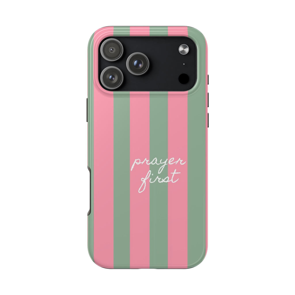 PRAYER FIRST STRIPES PHONE CASE