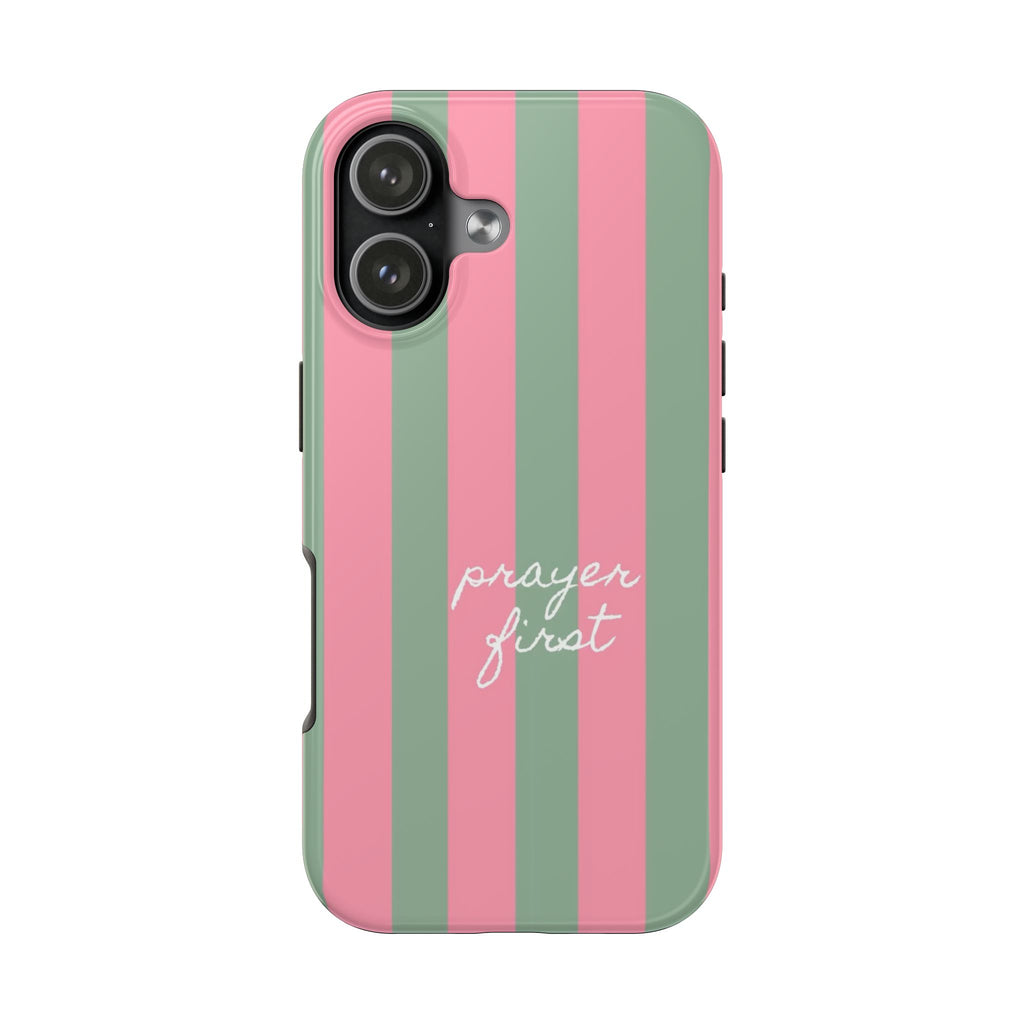 PRAYER FIRST STRIPES PHONE CASE