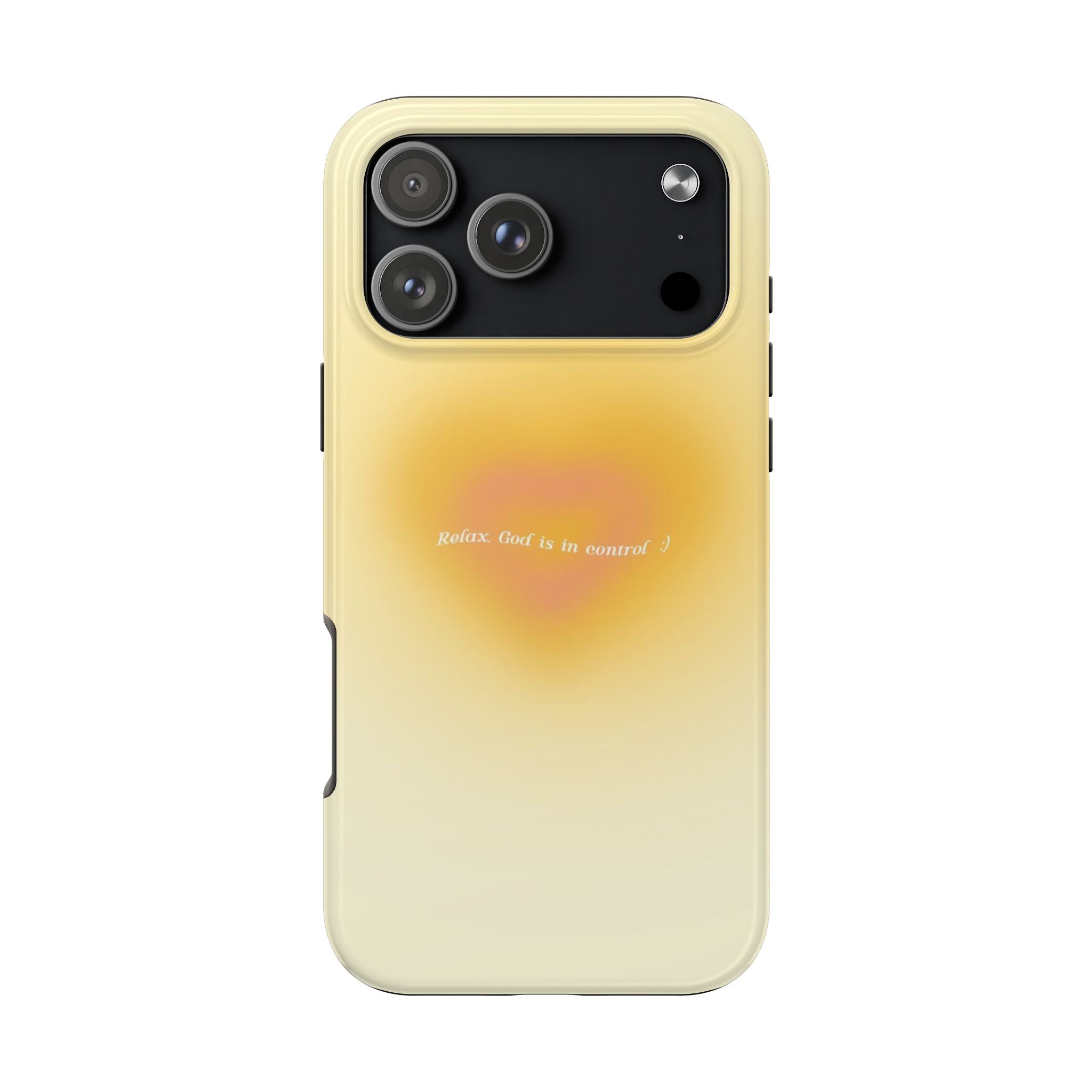 YELLOW AURA RELAX GOD IS IN CONTROL PHONE CASE