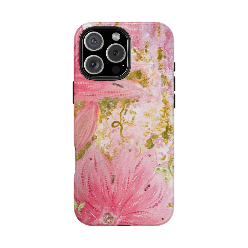 WHIMSY PINK GARDEN FLORAL PHONE CASE