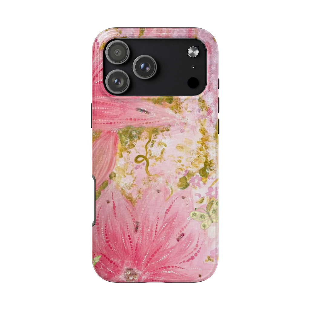 WHIMSY PINK GARDEN FLORAL PHONE CASE