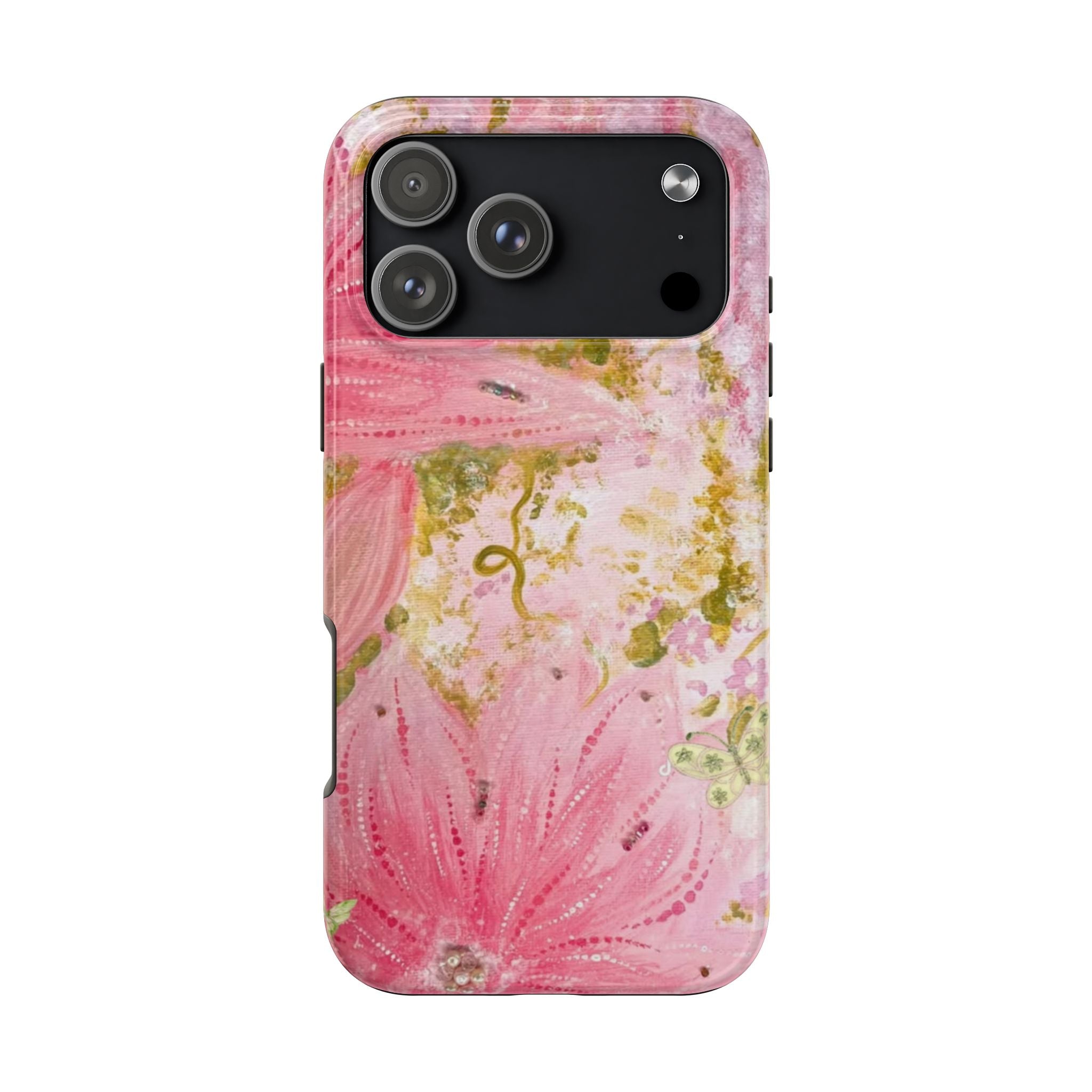 WHIMSY PINK GARDEN FLORAL PHONE CASE