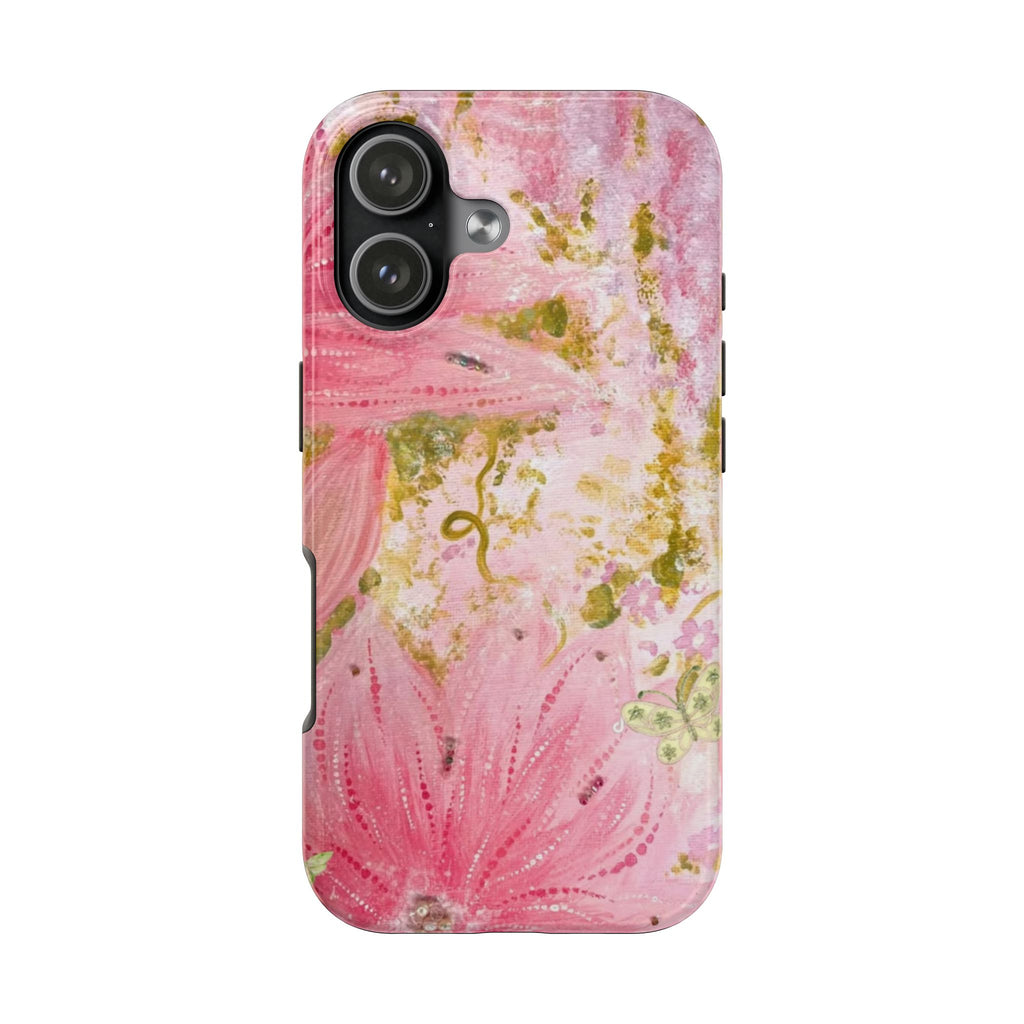 WHIMSY PINK GARDEN FLORAL PHONE CASE