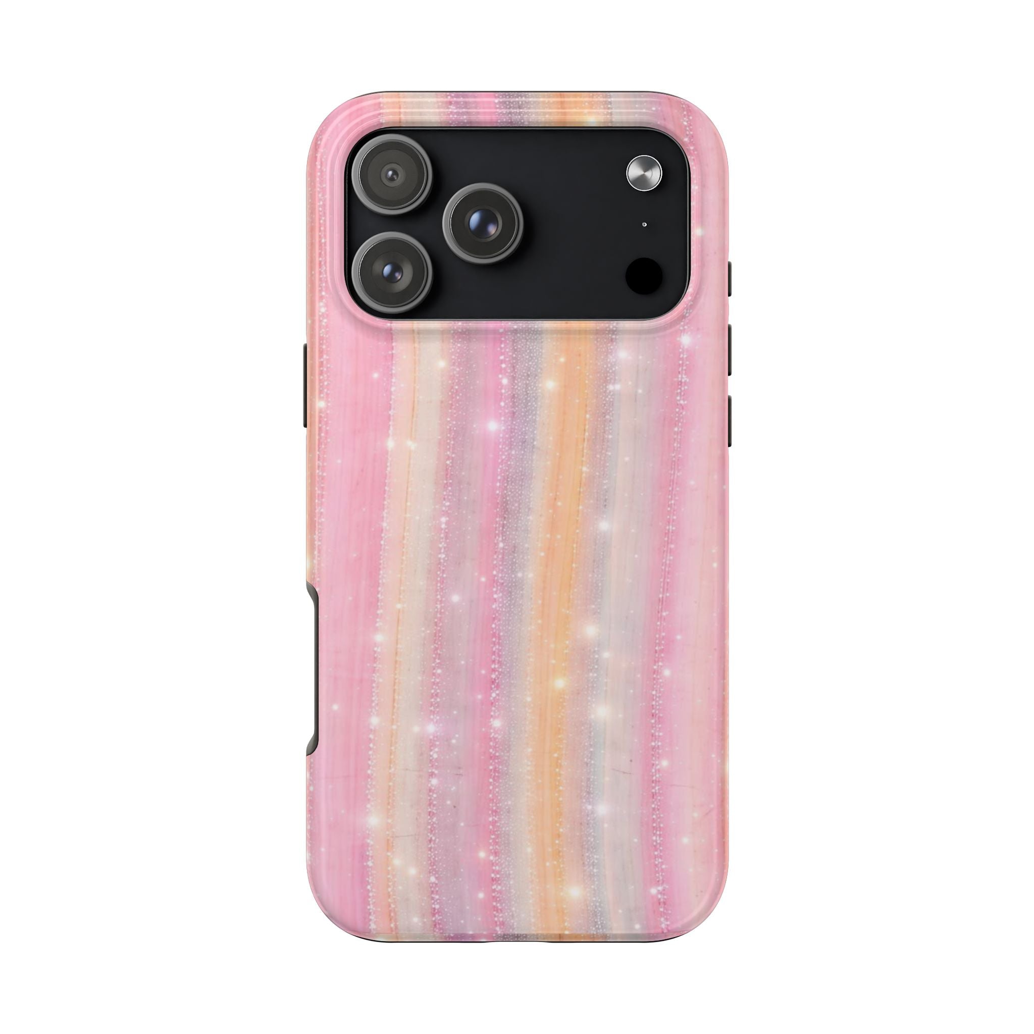 PINK FAIRY DUST STRIPES PHONE CASE