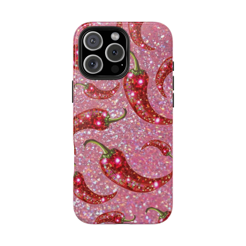 PINK GLITTER HOT CHILI PEPPERS PHONE CASE