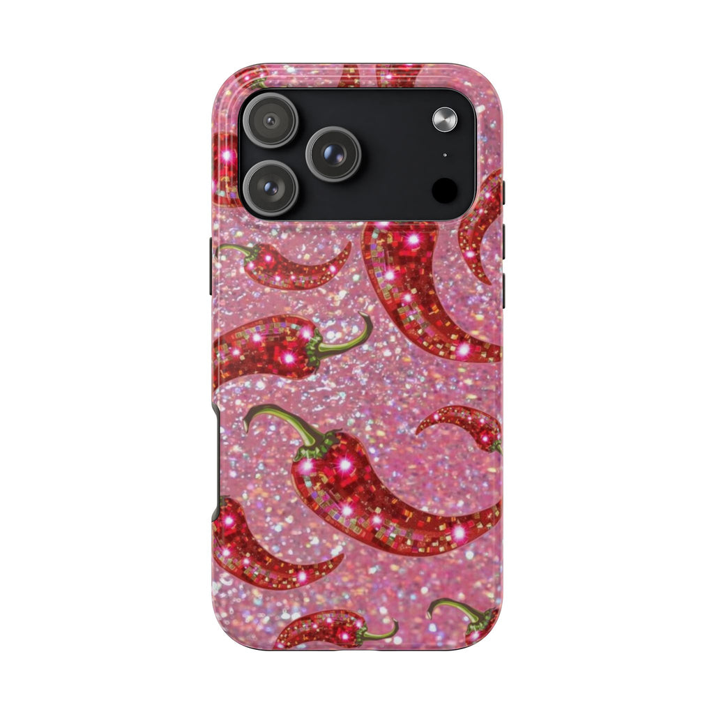 PINK GLITTER HOT CHILI PEPPERS PHONE CASE