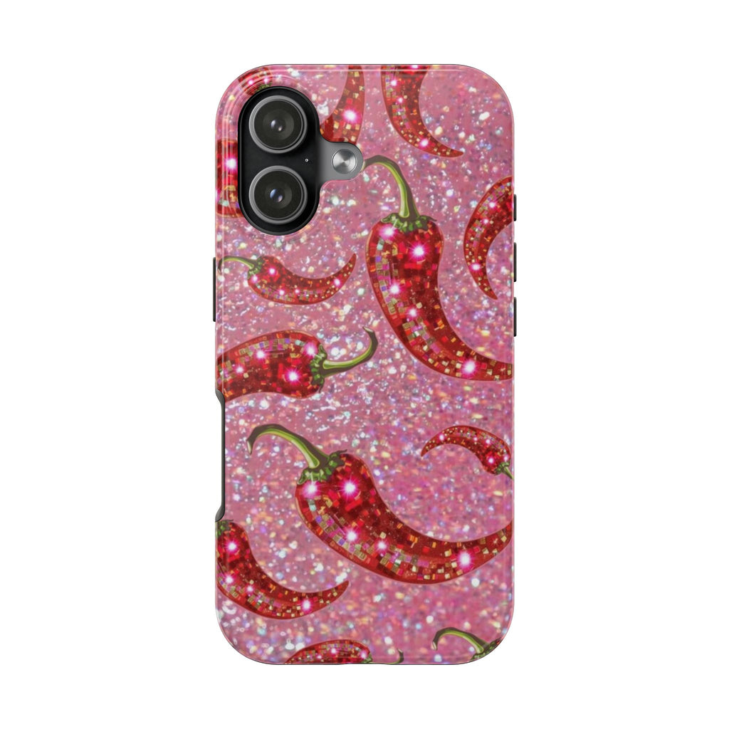 PINK GLITTER HOT CHILI PEPPERS PHONE CASE
