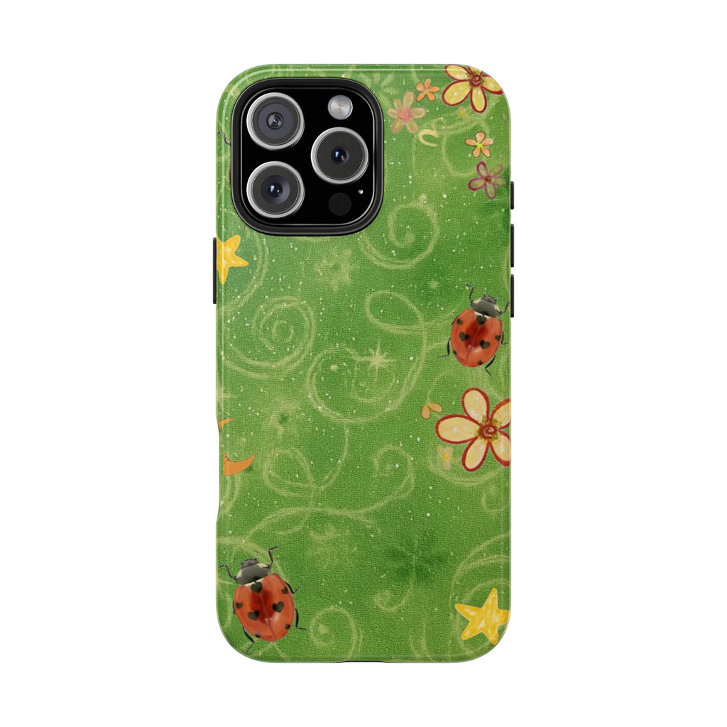 GREEN PIXIE LADYBUG WHIMSY PHONE CASE