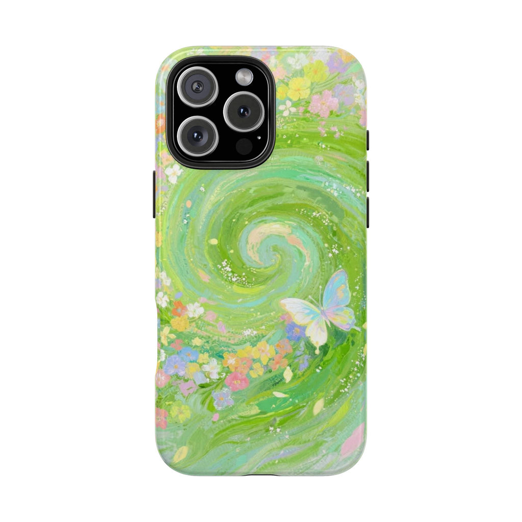 GREEN WHIMSICAL BUTTERFLY PHONE CASE